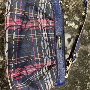 Coach Plaid Wristlet